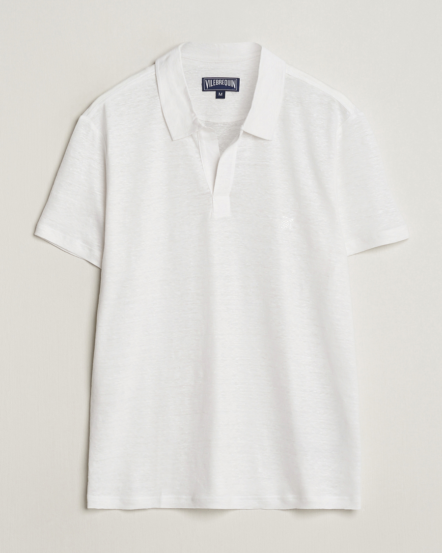 Uomini | Polo | Vilebrequin | Pyramid Linen Jersey Polo Blanc