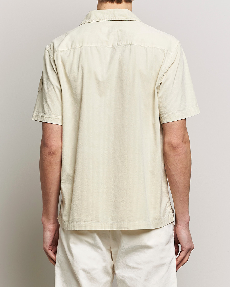 Uomini | Camicie | Belstaff | Caster Short Sleeve Seersucker Shirt Beige