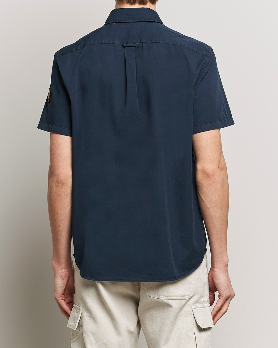 Uomini | Camicie | Belstaff | Scale Short Sleeve Cotton Shirt Dark Ink
