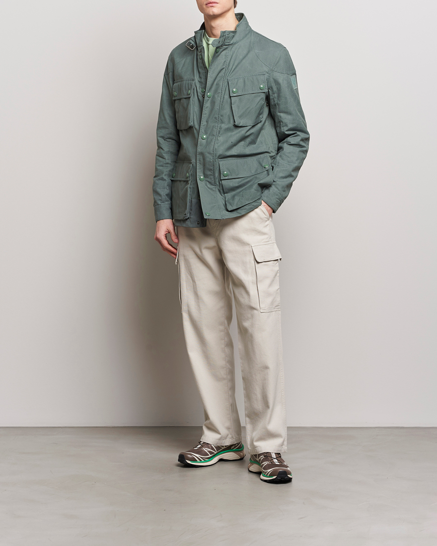 Uomini | Giacche | Belstaff | Landsport Dry Wax Fieldmaster Mineral Green