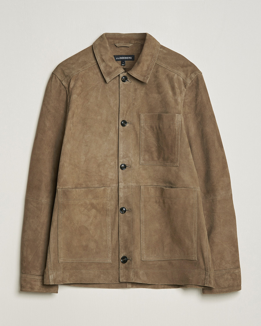 Uomini | Giacche | J.Lindeberg | Walt Suede Jacket Walnut