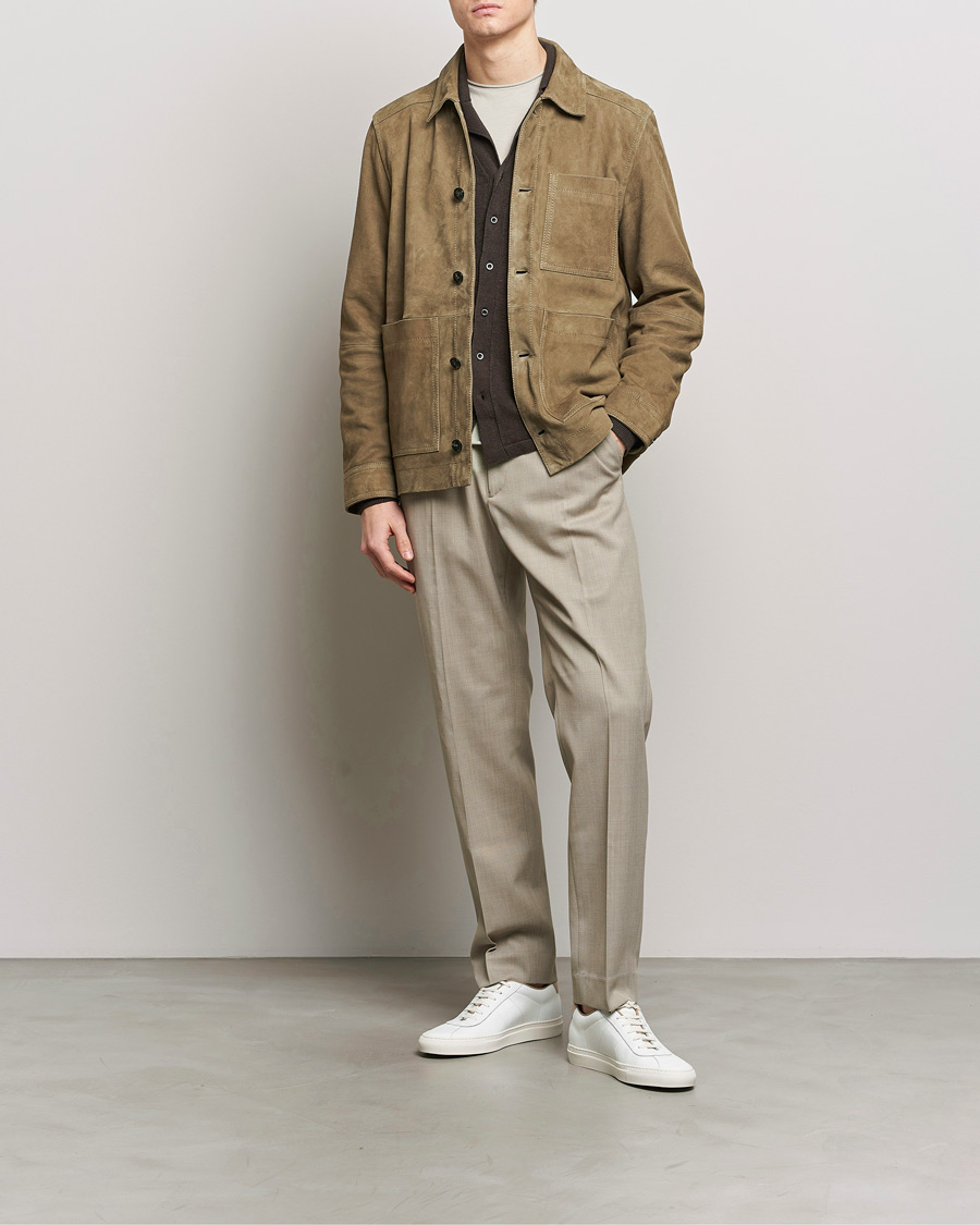 Uomini | Giacche | J.Lindeberg | Walt Suede Jacket Walnut