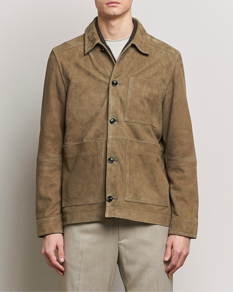Uomini | Giacche | J.Lindeberg | Walt Suede Jacket Walnut