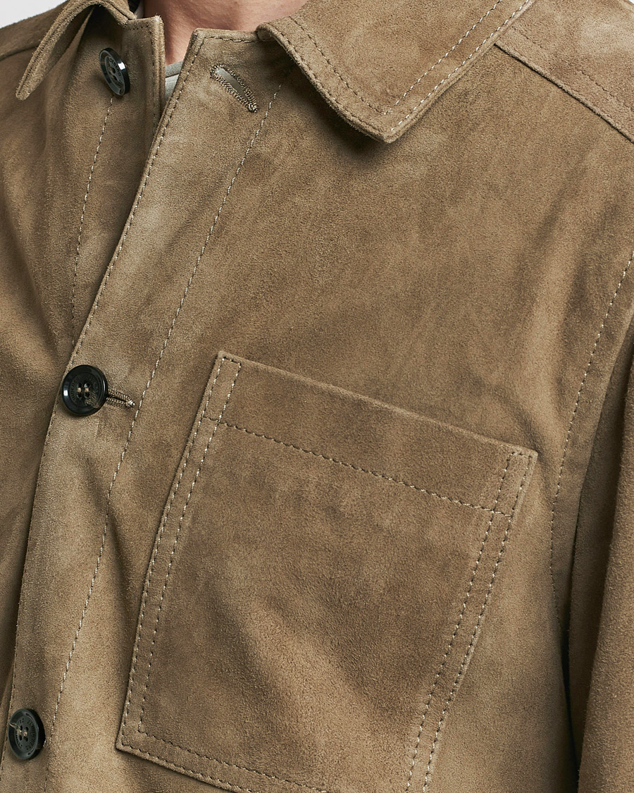 Uomini | Giacche | J.Lindeberg | Walt Suede Jacket Walnut
