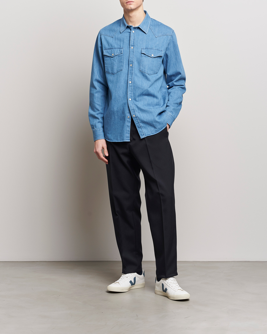 Uomini | Camicie | J.Lindeberg | Carson Denim Shirt Bijou Blue