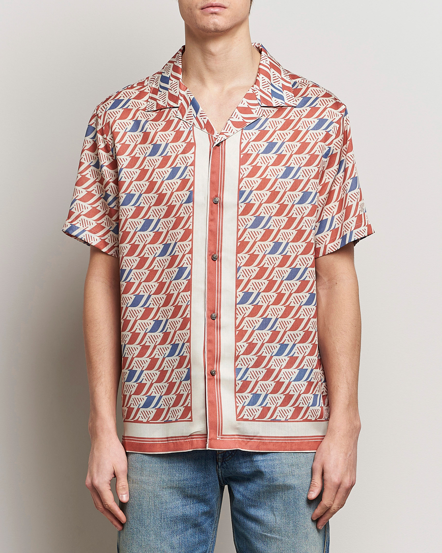 Uomini | Camicie | J.Lindeberg | Elio Tencel Moto Print Short Sleeve Shirt Multi