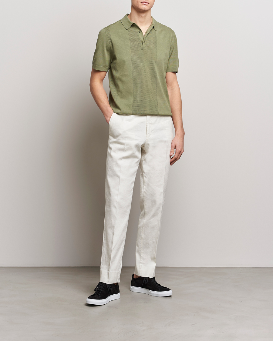 Uomini | Polo | J.Lindeberg | Reymond Solid Knitted Polo Oil Green