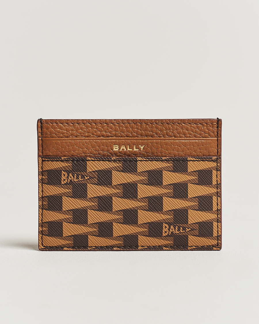 Uomini | Bally Pennant Monogram Leather Card Holder Brown | Bally | Pennant Monogram Leather Card Holder Brown