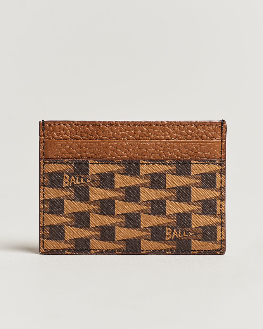 Uomini | Bally Pennant Monogram Leather Card Holder Brown | Bally | Pennant Monogram Leather Card Holder Brown