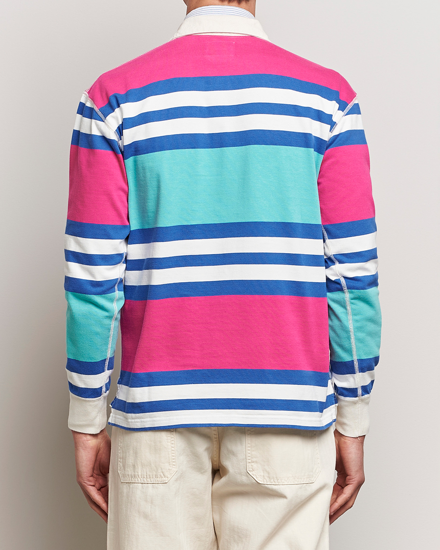 Uomini | Maglieria | Drake's | Long Sleeve Stripe Rugby Shirt Multi