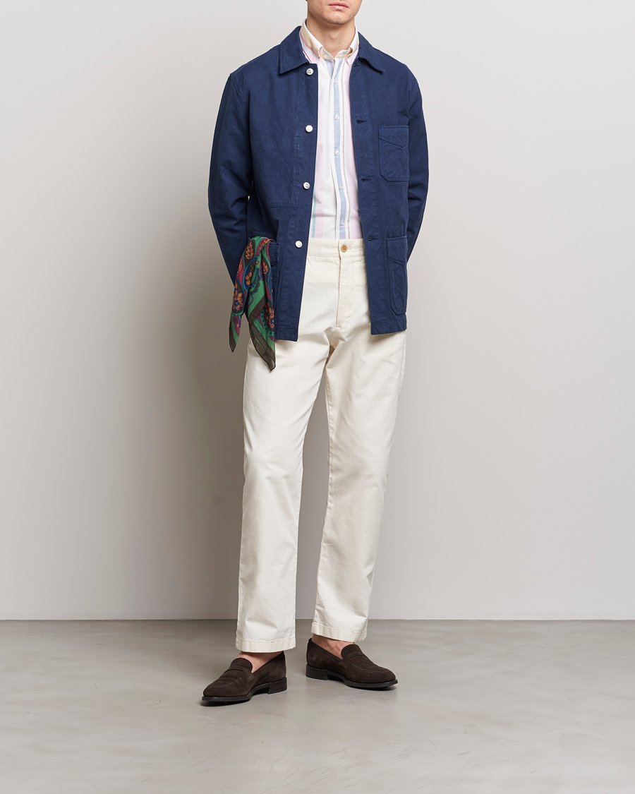 Uomini | Giacche | Drake's | Duck Cotton Canvas Shore Jacket Navy