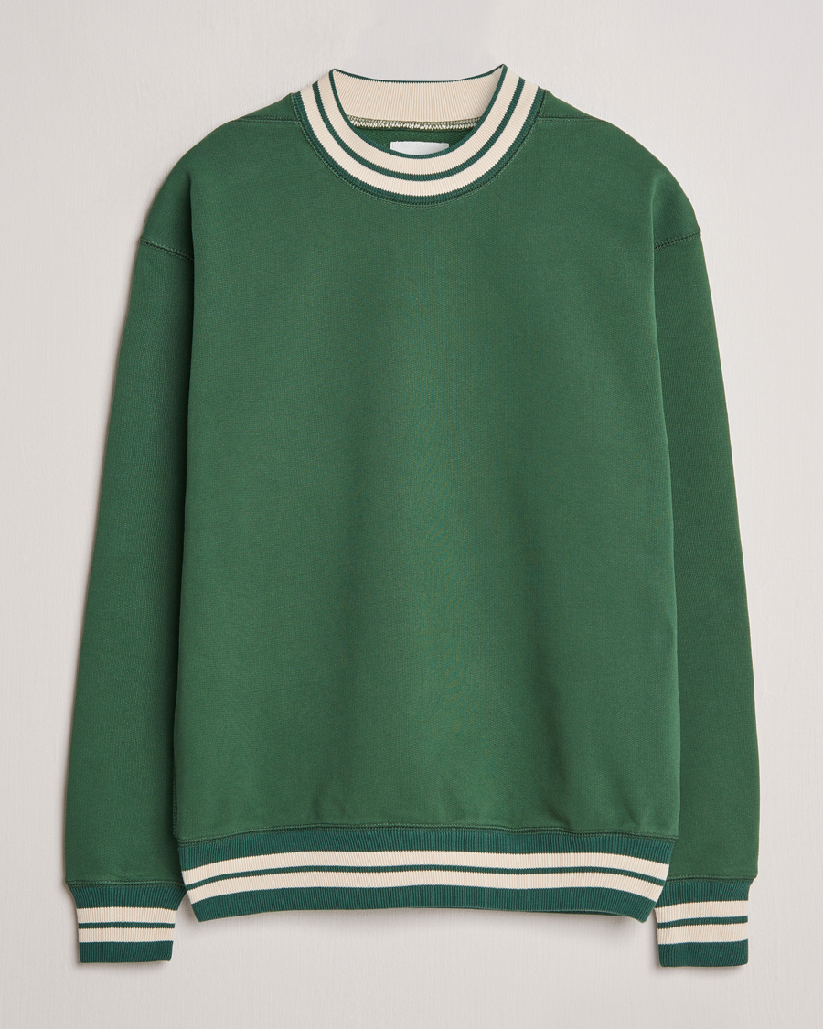 Uomini | Maglieria | Drake's | Striped Rib Sweatshirt Green