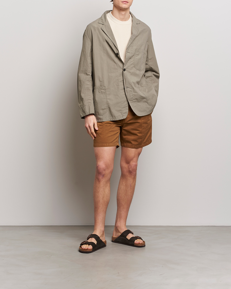 Uomini | Pantaloncini | Drake's | Cotton Twill Chino Shorts Washed Tobacco