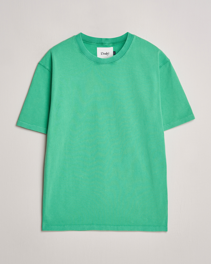 Uomini | T-shirt | Drake's | Washed Hiking T-Shirt Green