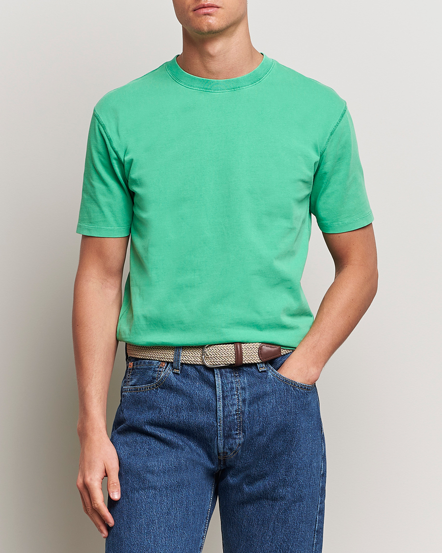 Uomini | T-shirt | Drake's | Washed Hiking T-Shirt Green