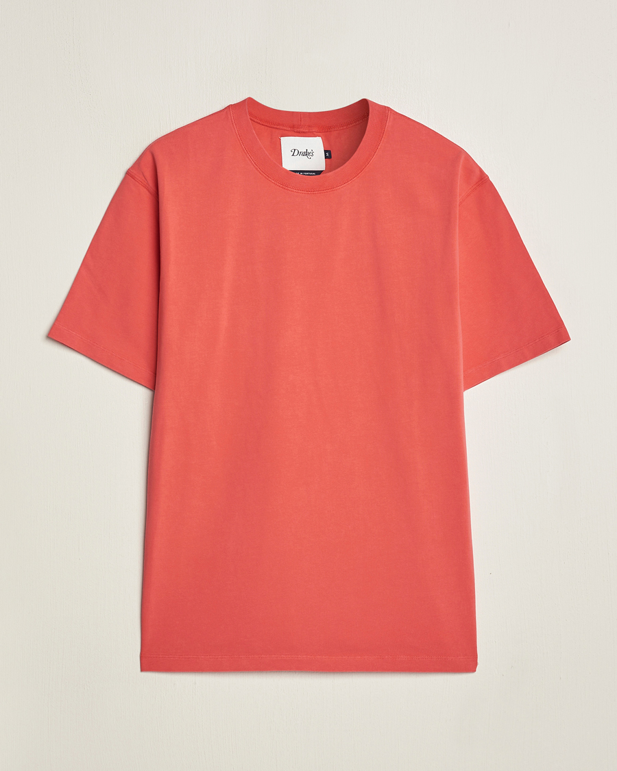 Uomini | T-shirt | Drake's | Washed Hiking T-Shirt Red