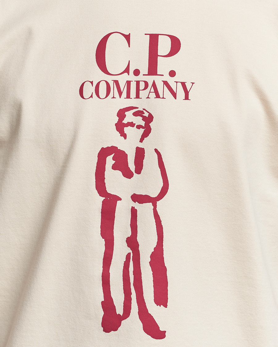 Uomini | T-shirt | C.P. Company | Mercerized Heavy Cotton Logo T-Shirt Ecru