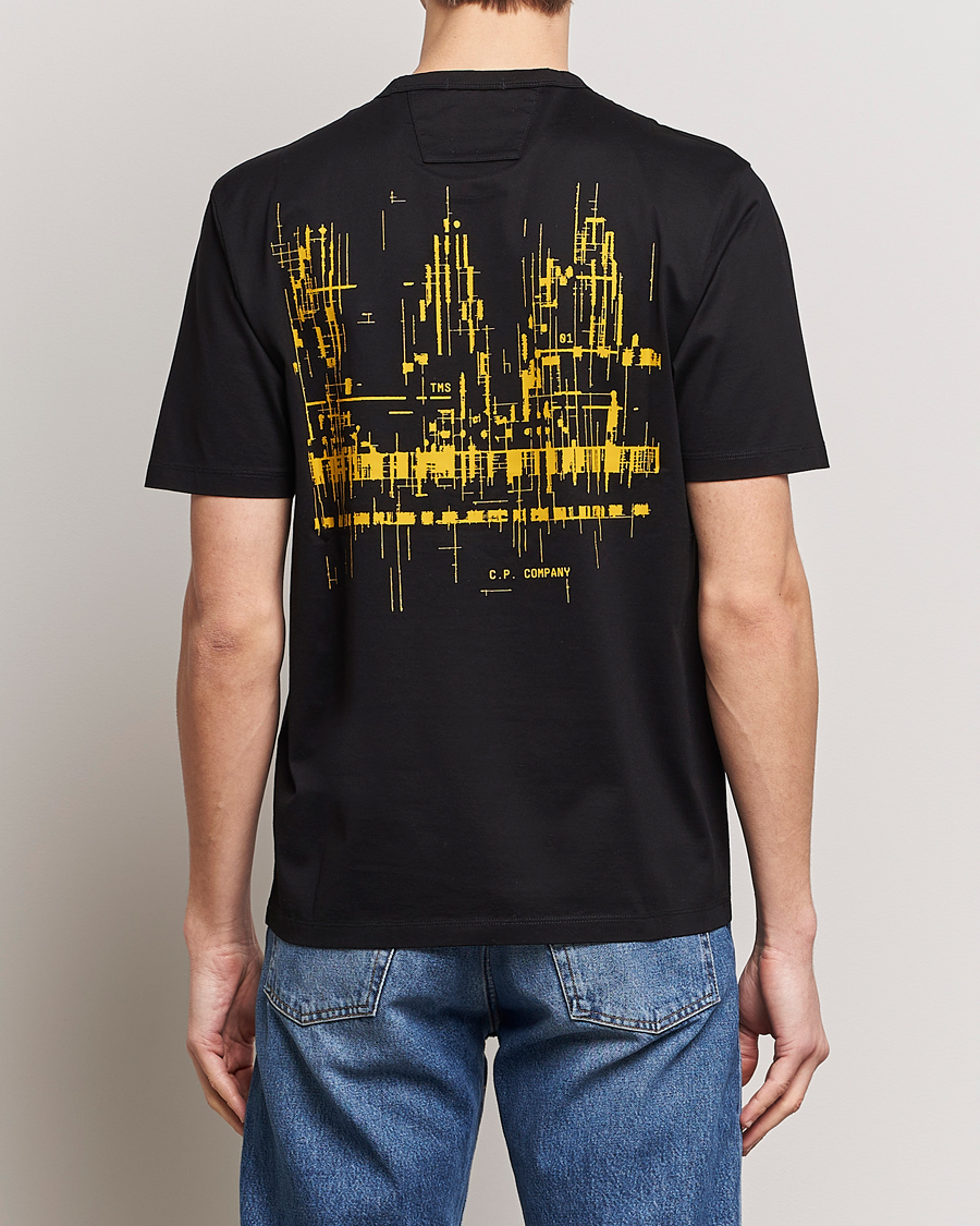 Uomini | T-shirt | C.P. Company | Metropolis Mercerized Jersey Back Logo T-Shirt Black