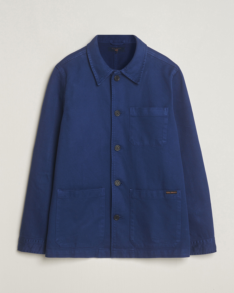 Uomini | Camicie | Nudie Jeans | Barney Worker Overshirt Mid Blue