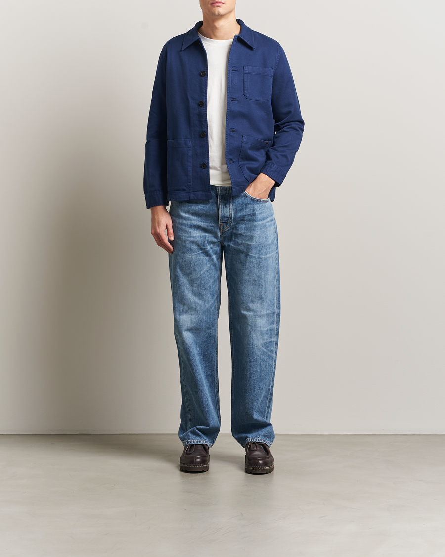 Uomini | Camicie | Nudie Jeans | Barney Worker Overshirt Mid Blue