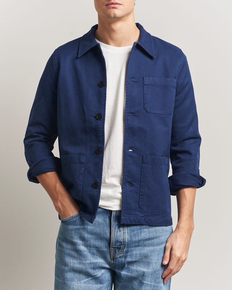 Uomini | Camicie | Nudie Jeans | Barney Worker Overshirt Mid Blue