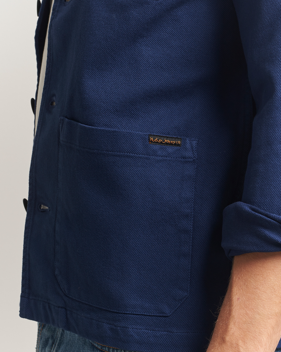 Uomini | Camicie | Nudie Jeans | Barney Worker Overshirt Mid Blue