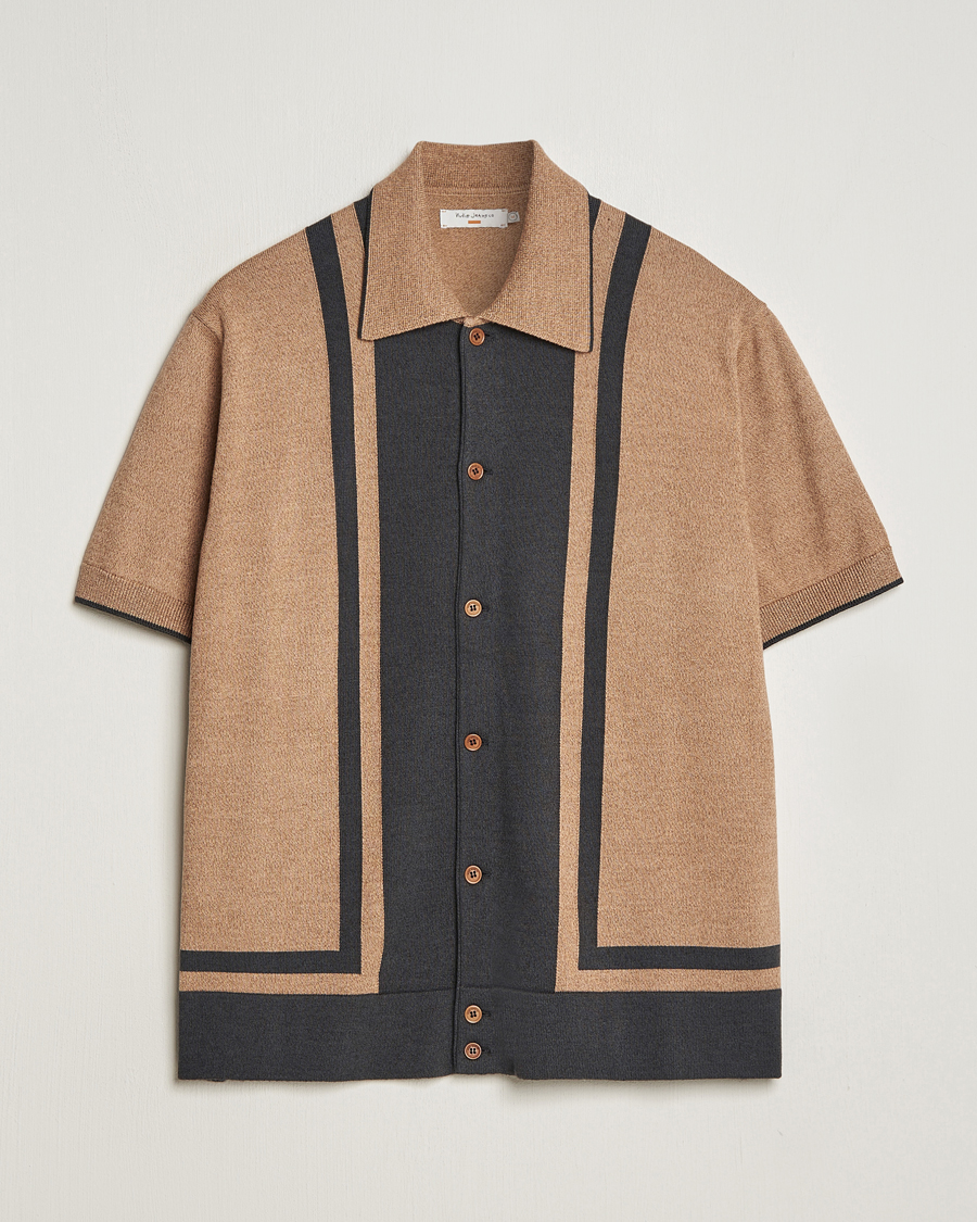 Uomini | Camicie | Nudie Jeans | Fabbe Knitted Polo Shirt Beige