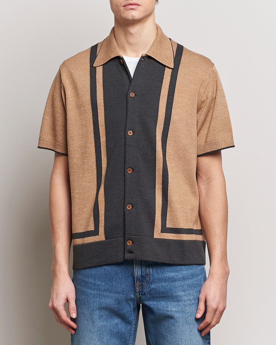 Uomini | Camicie | Nudie Jeans | Fabbe Knitted Polo Shirt Beige