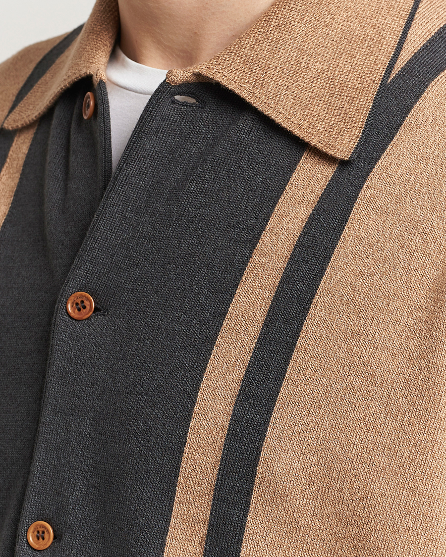 Uomini | Camicie | Nudie Jeans | Fabbe Knitted Polo Shirt Beige