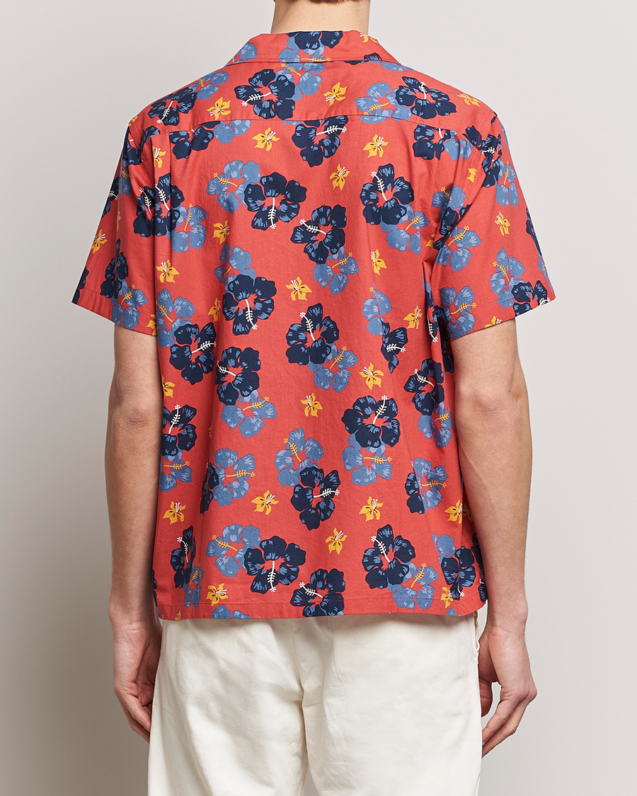 Uomini | Camicie | Nudie Jeans | Arthur Printed Flower Short Sleeve Shirt Red