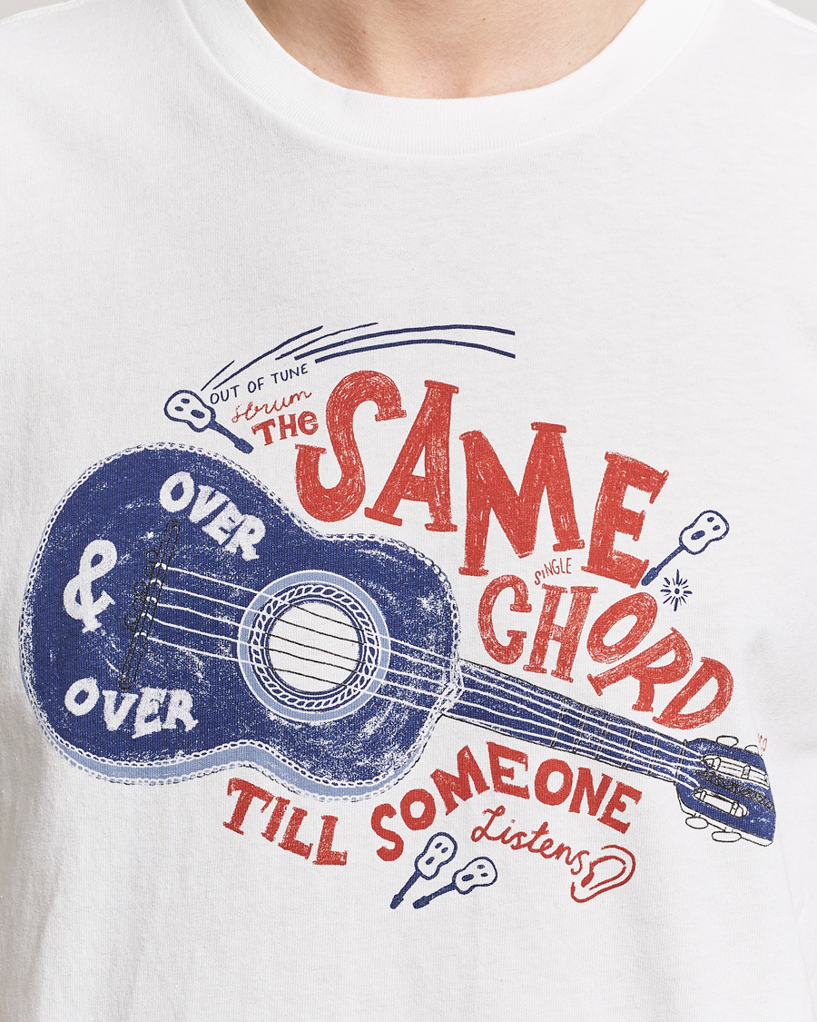 Uomini | T-shirt | Nudie Jeans | Roy Printed Crew Neck T-Shirt Off White