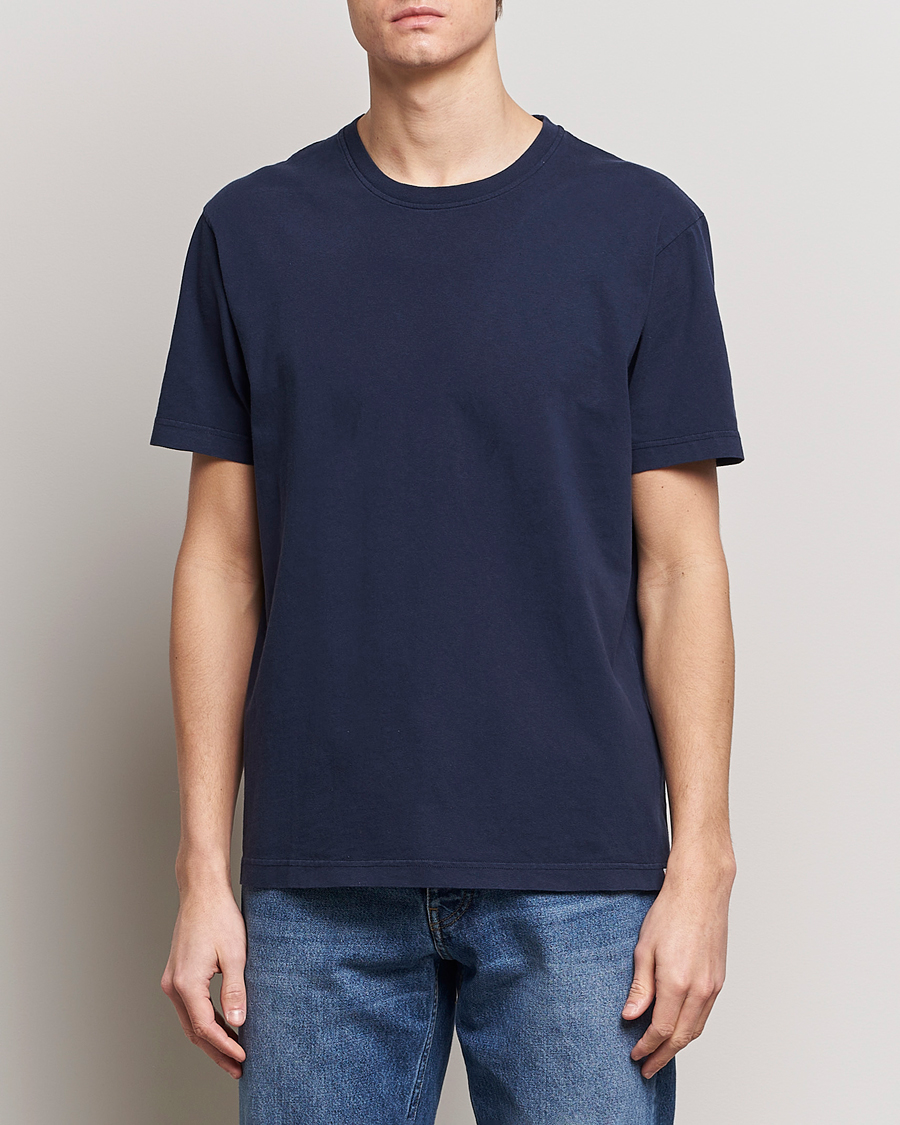 Uomini | T-shirt | Nudie Jeans | Uno Everyday Crew Neck T-Shirt Blue