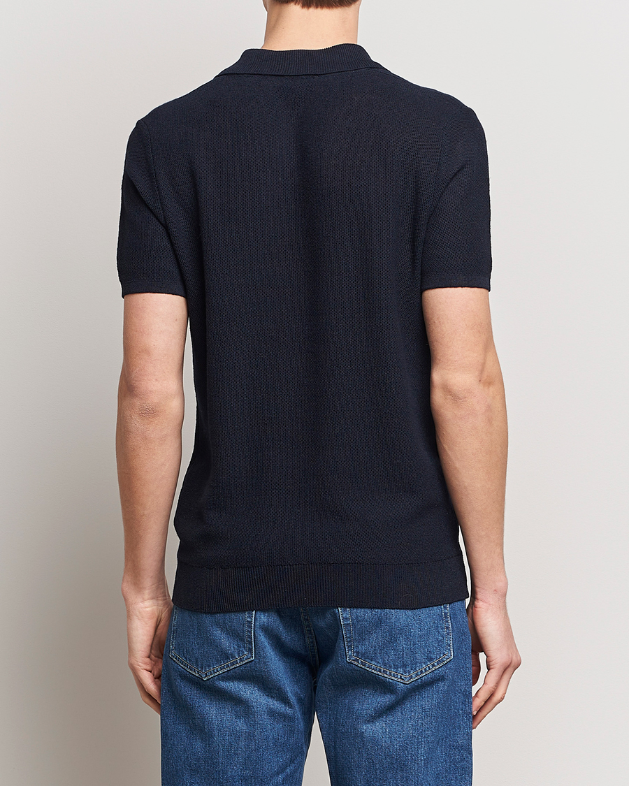 Uomini | Polo | A.P.C. | Jay Viscose/Linen Polo Dark Navy