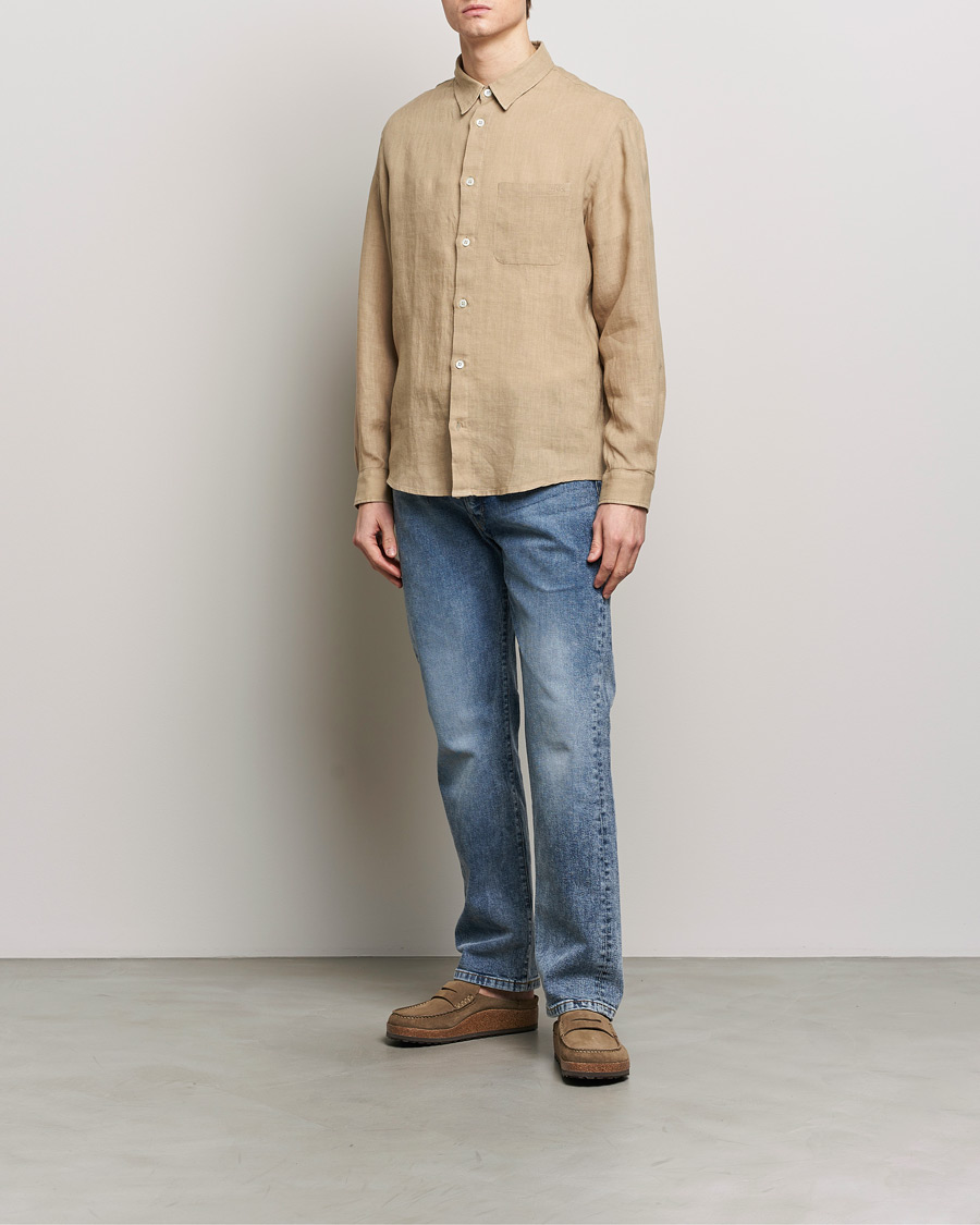 Uomini | Camicie | A.P.C. | Cassel Linen Shirt Beige