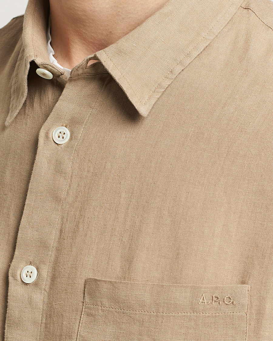 Uomini | Camicie | A.P.C. | Cassel Linen Shirt Beige