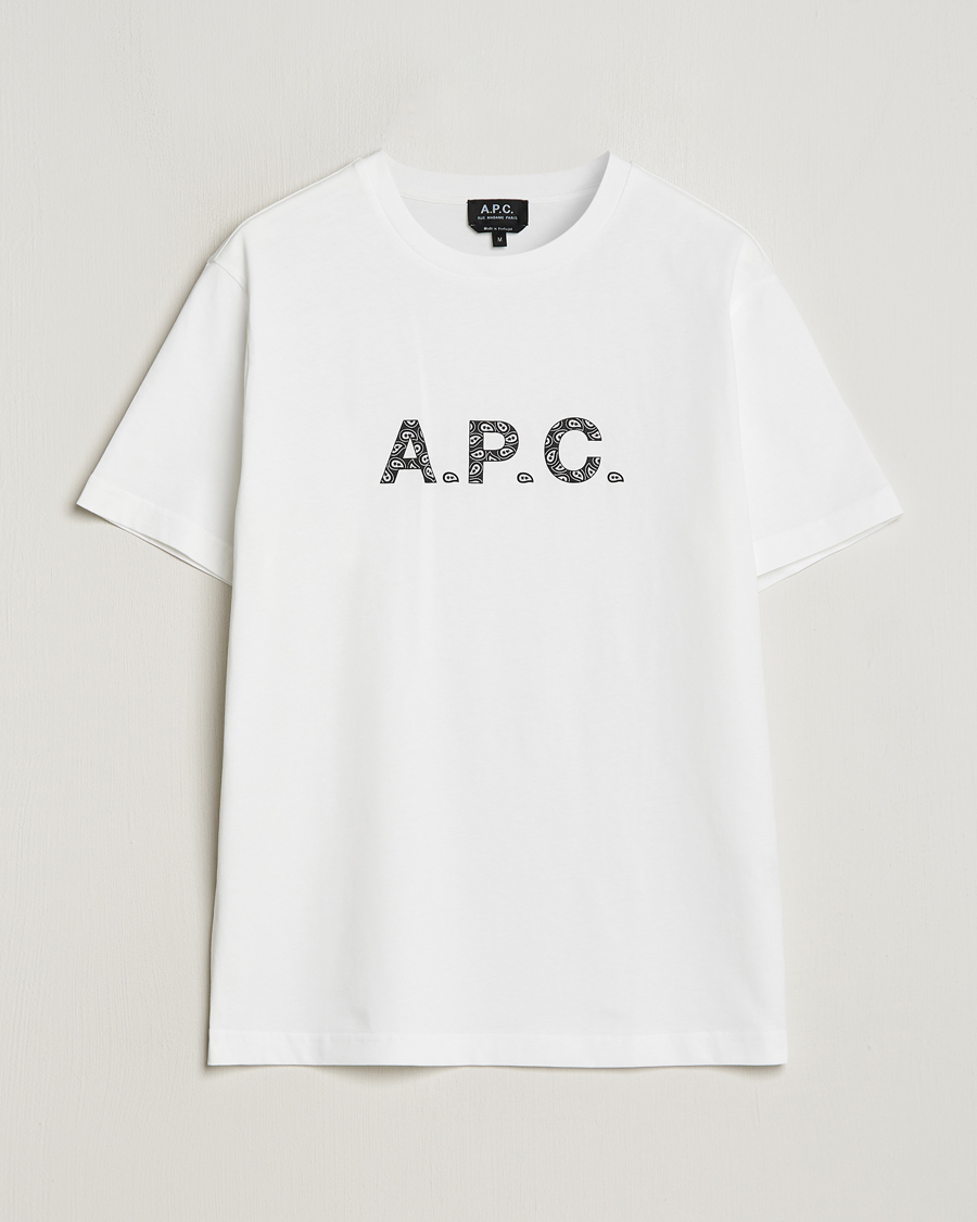 Uomini | T-shirt | A.P.C. | Paisley Logo Crew Neck T-Shirt White
