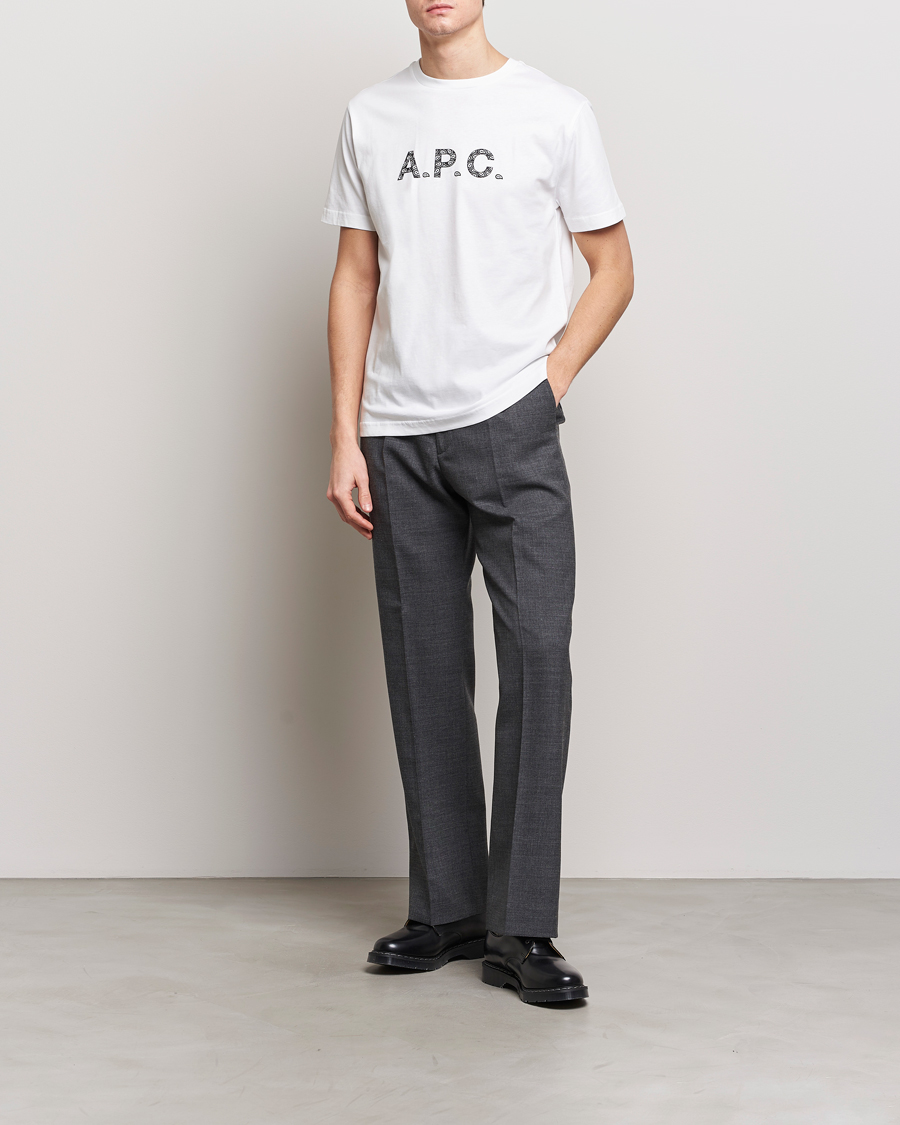 Uomini | T-shirt | A.P.C. | Paisley Logo Crew Neck T-Shirt White