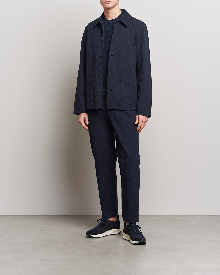 Uomini | Camicie | A.P.C. | Brest Seersucker Overshirt Dark Navy