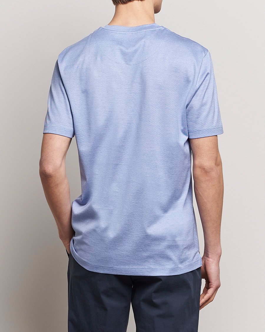 Uomini | T-shirt | Eton | Mercerized Jersey Crew Neck T-Shirt Mid Blue