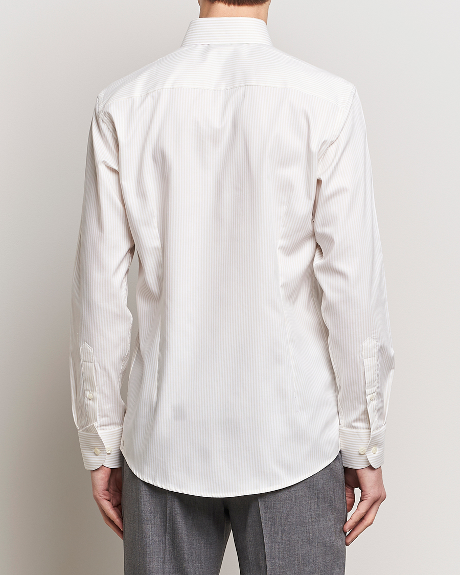 Uomini | Camicie | Eton | Slim Fit Bengal Striped Oxford Shirt Beige/White
