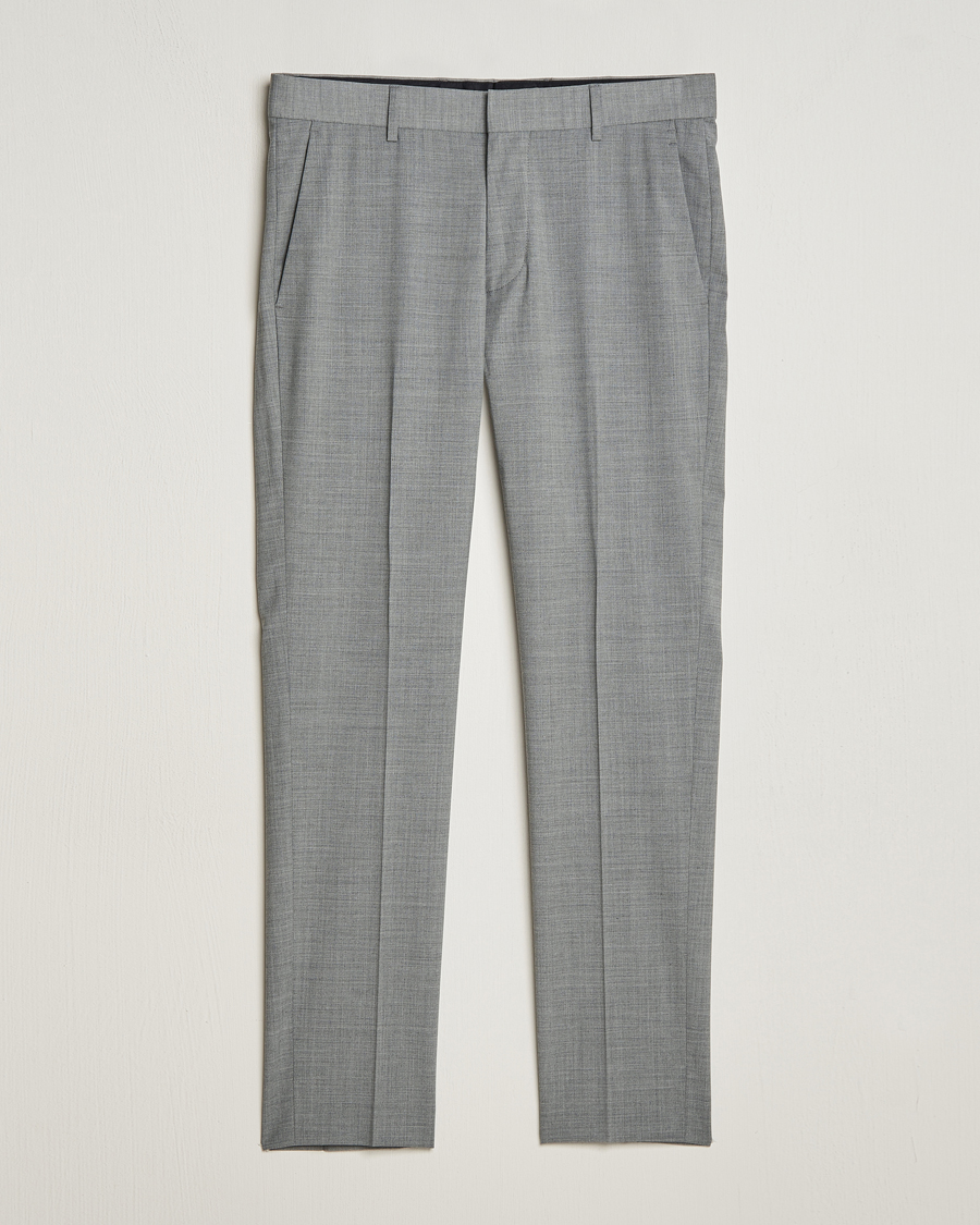 Uomini | Pantaloni | Tiger of Sweden | Tenuta Wool Travel Suit Trousers Grey Melange