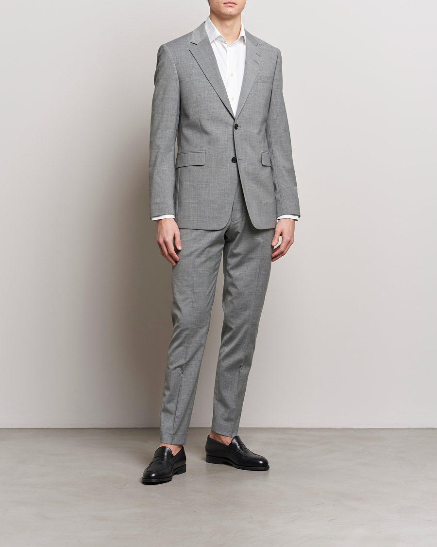 Uomini | Pantaloni | Tiger of Sweden | Tenuta Wool Travel Suit Trousers Grey Melange