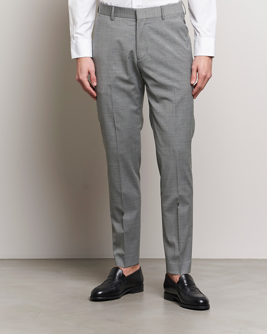 Uomini | Pantaloni | Tiger of Sweden | Tenuta Wool Travel Suit Trousers Grey Melange