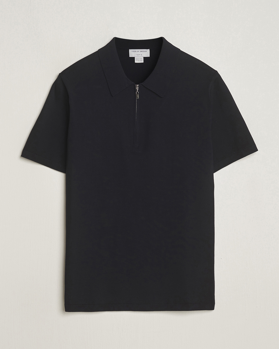 Uomini | Polo | Tiger of Sweden | Orbit Knitted Cotton Polo Dark Sailing