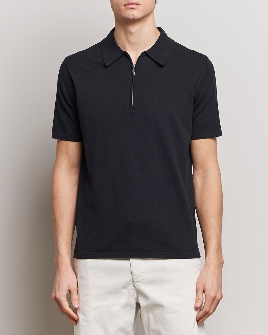 Uomini | Polo | Tiger of Sweden | Orbit Knitted Cotton Polo Dark Sailing