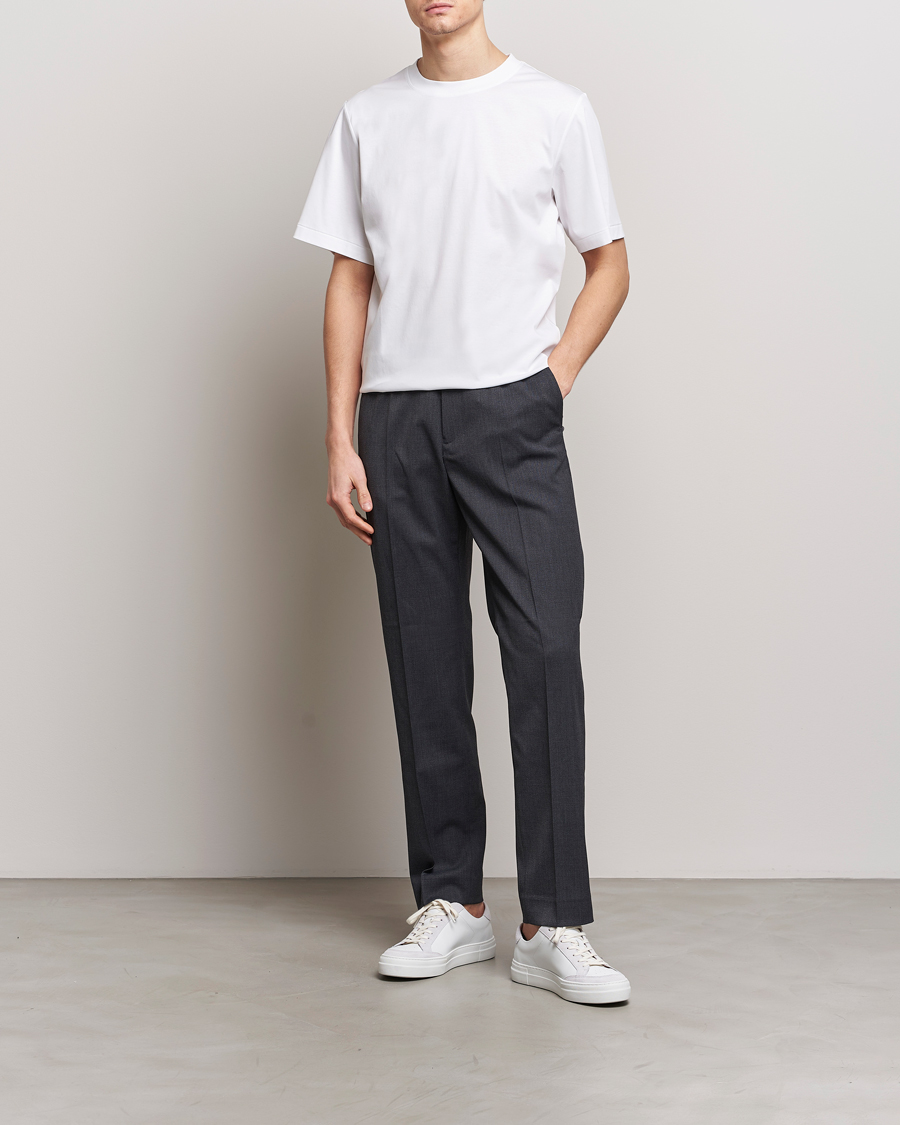 Uomini | T-shirt | Tiger of Sweden | Mercerized Cotton Crew Neck T-Shirt Pure White