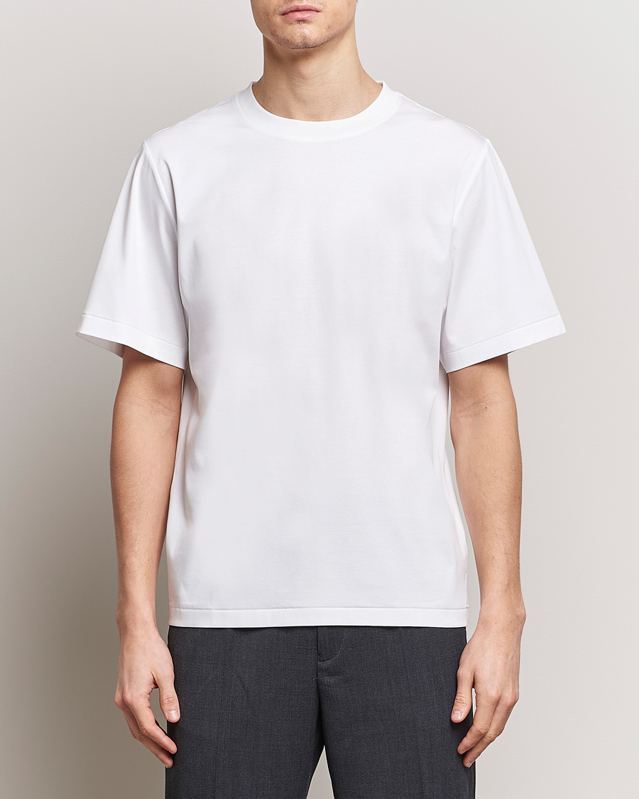 Uomini | T-shirt | Tiger of Sweden | Mercerized Cotton Crew Neck T-Shirt Pure White