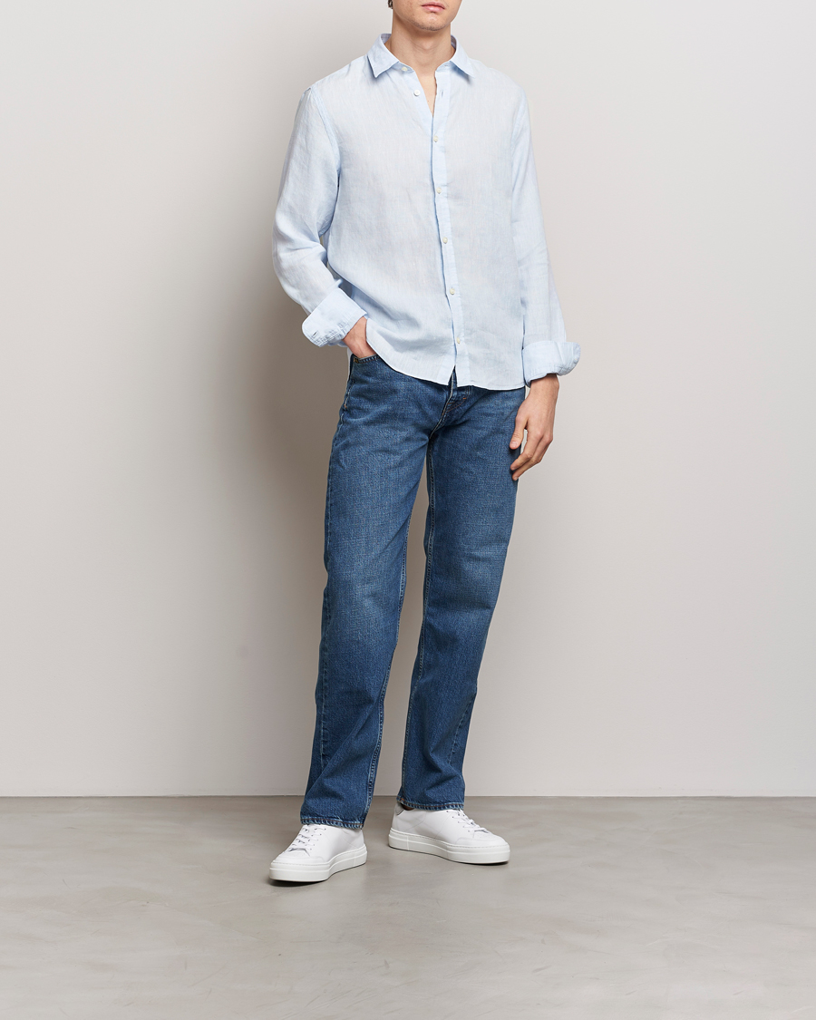 Uomini | Camicie | Tiger of Sweden | Spenser Linen Shirt Light Blue