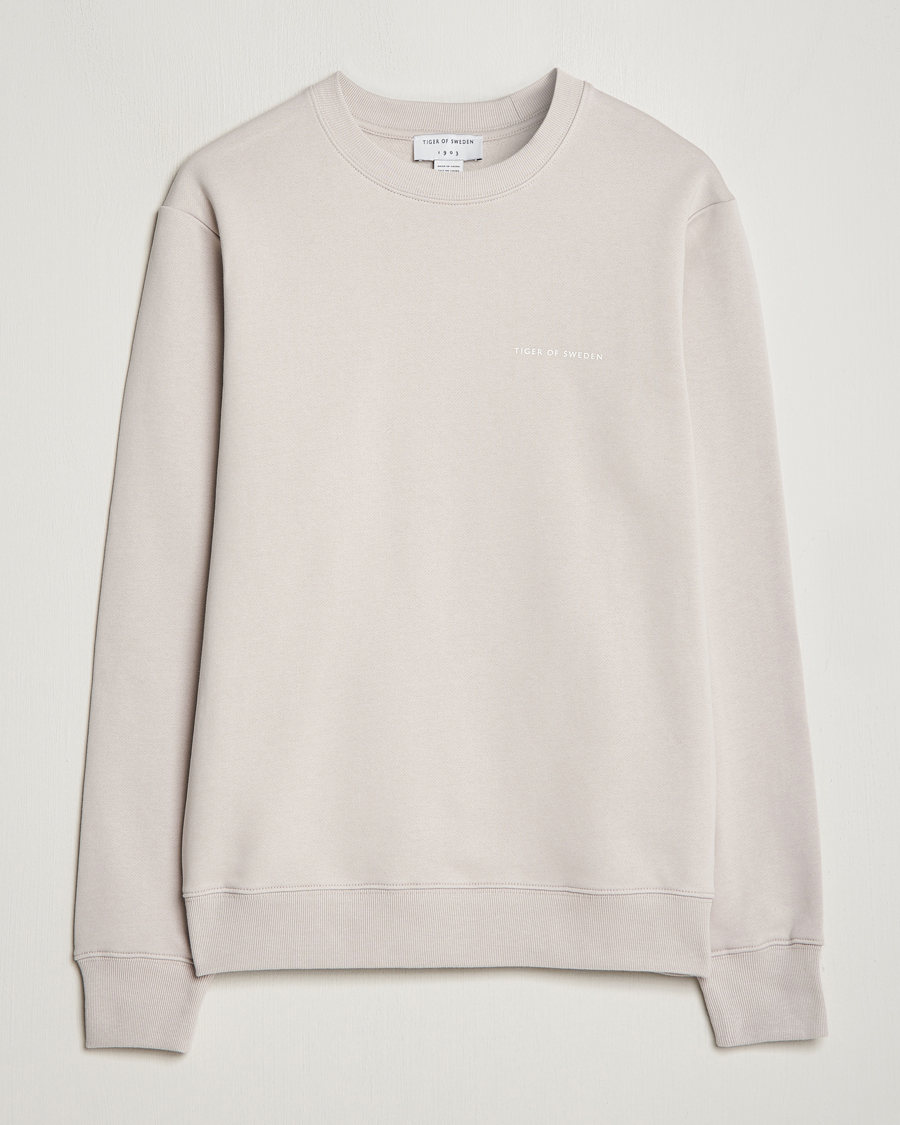 Uomini | Maglieria | Tiger of Sweden | Emerson Crew Neck Sweatshirt Grey Sand