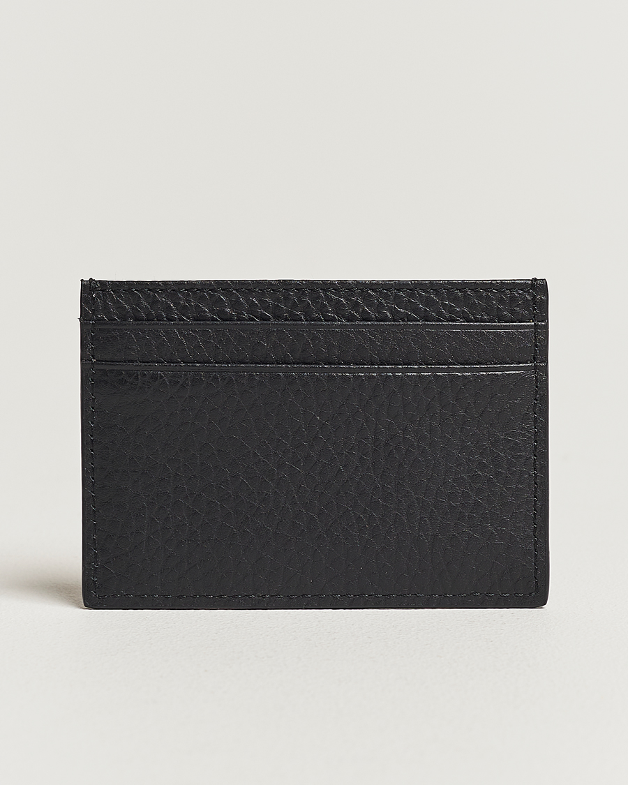 Uomini | Tiger of Sweden Wharf Grained Leather Card Holder Black | Tiger of Sweden | Wharf Grained Leather Card Holder Black